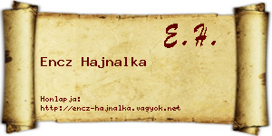Encz Hajnalka névjegykártya